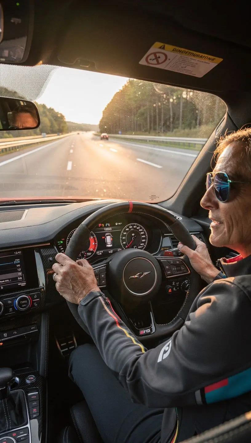 Gruppe von Fahrern, die an einem Sicherheitstraining für Rennstrecken teilnehmen.