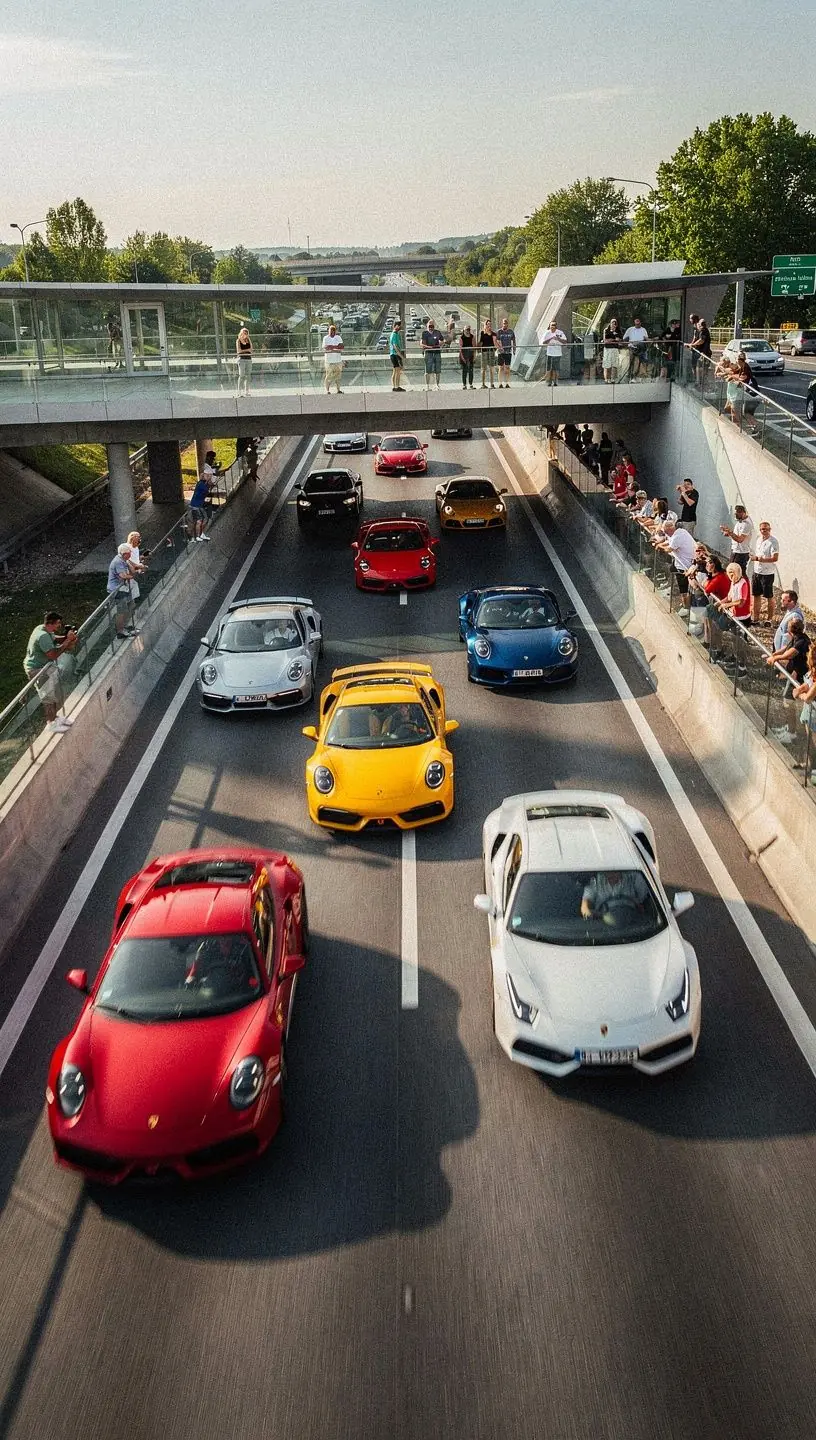 Nahaufnahme eines Sportwagens mit glänzender Karosserie und aerodynamischem Design.